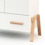 Voir la diapositive 4 : AT4 Armoire enfant 2 portes en bois CANAILLE Blanc et Hêtre 108 x 53 x176 cm
