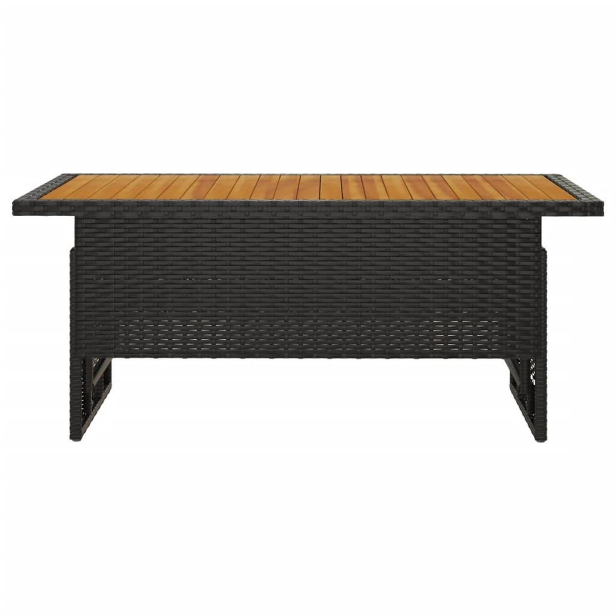 VIDAXL Table de jardin noir 100x50x43/63 cm acacia et resine tressee