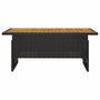 Voir la diapositive 3 : VIDAXL Table de jardin noir 100x50x43/63 cm acacia et resine tressee