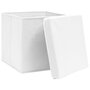 VIDAXL Boîtes de rangement avec couvercle 10pcs Blanc 32x32x32cm Tissu