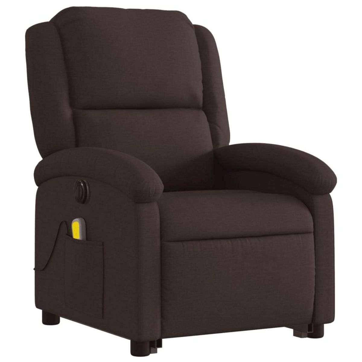 VIDAXL Fauteuil inclinable de massage electrique Marron fonce Tissu