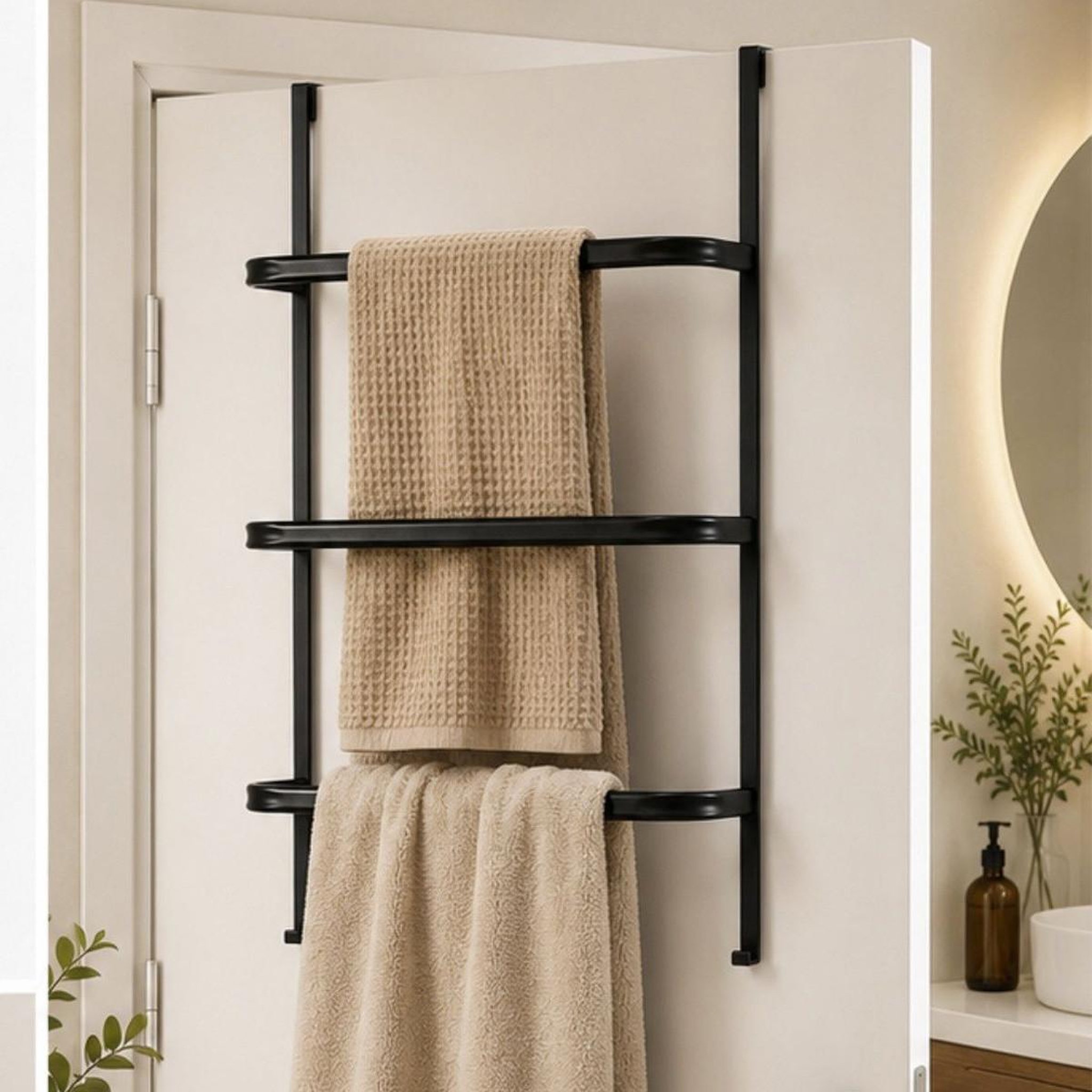 Voir la diapositive 2 : Paris Prix Porte-serviettes 3 niveaux  suspendre  78cm noir