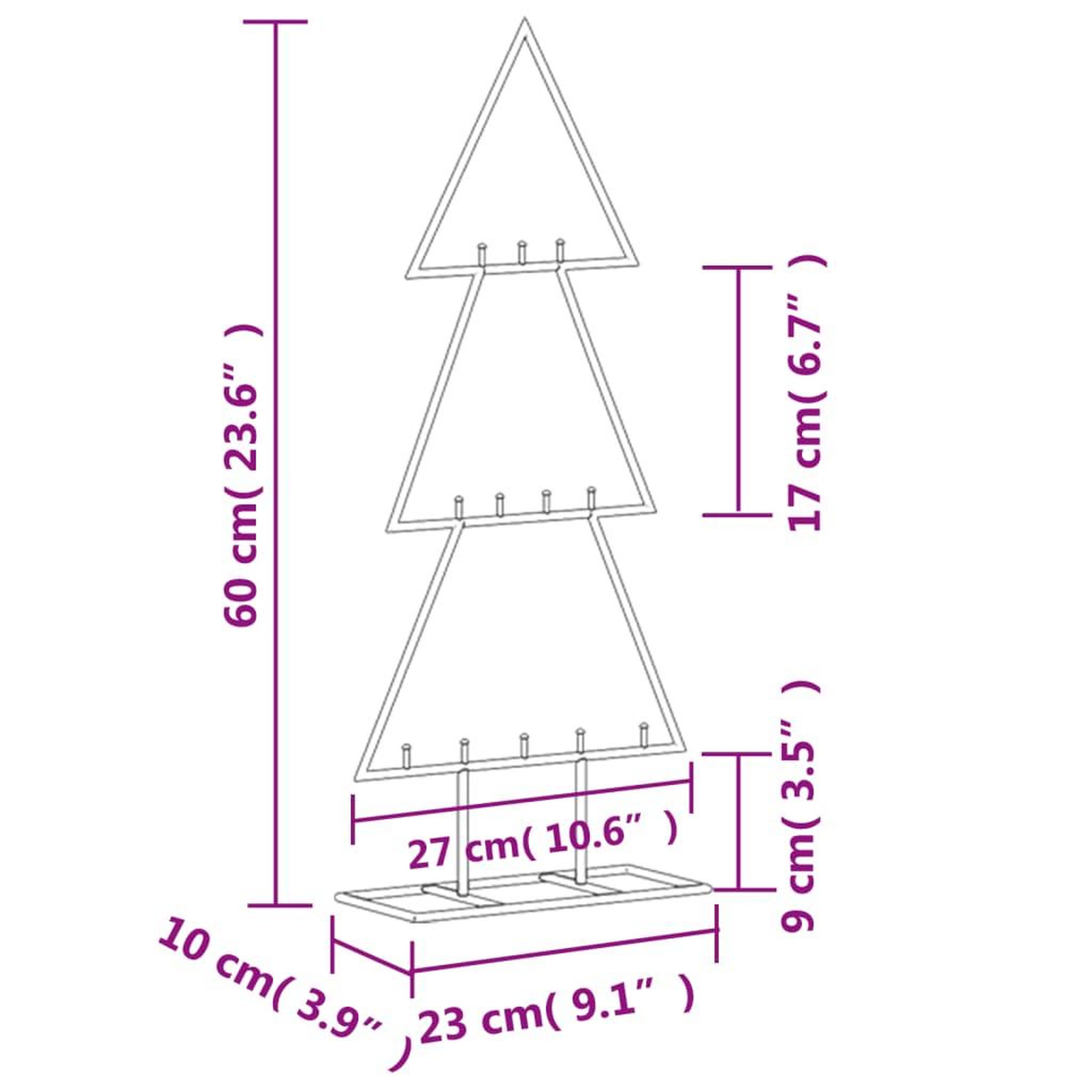 Voir la diapositive 6 : VIDAXL Arbre de Noël en metal pour decoration noir 60 cm