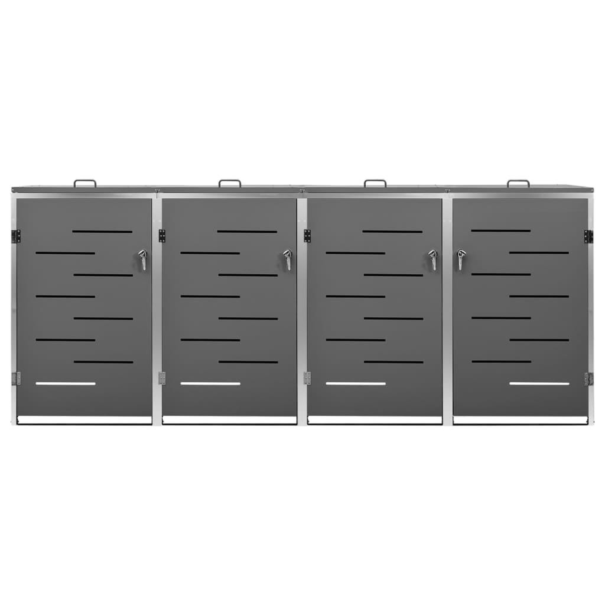 Voir la diapositive 5 : VIDAXL Abri pour quatre poubelles 276,5x77,5x112,5 cm Inox
