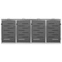 Voir la diapositive 5 : VIDAXL Abri pour quatre poubelles 276,5x77,5x112,5 cm Inox