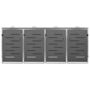 Voir la diapositive 5 : VIDAXL Abri pour quatre poubelles 276,5x77,5x112,5 cm Inox