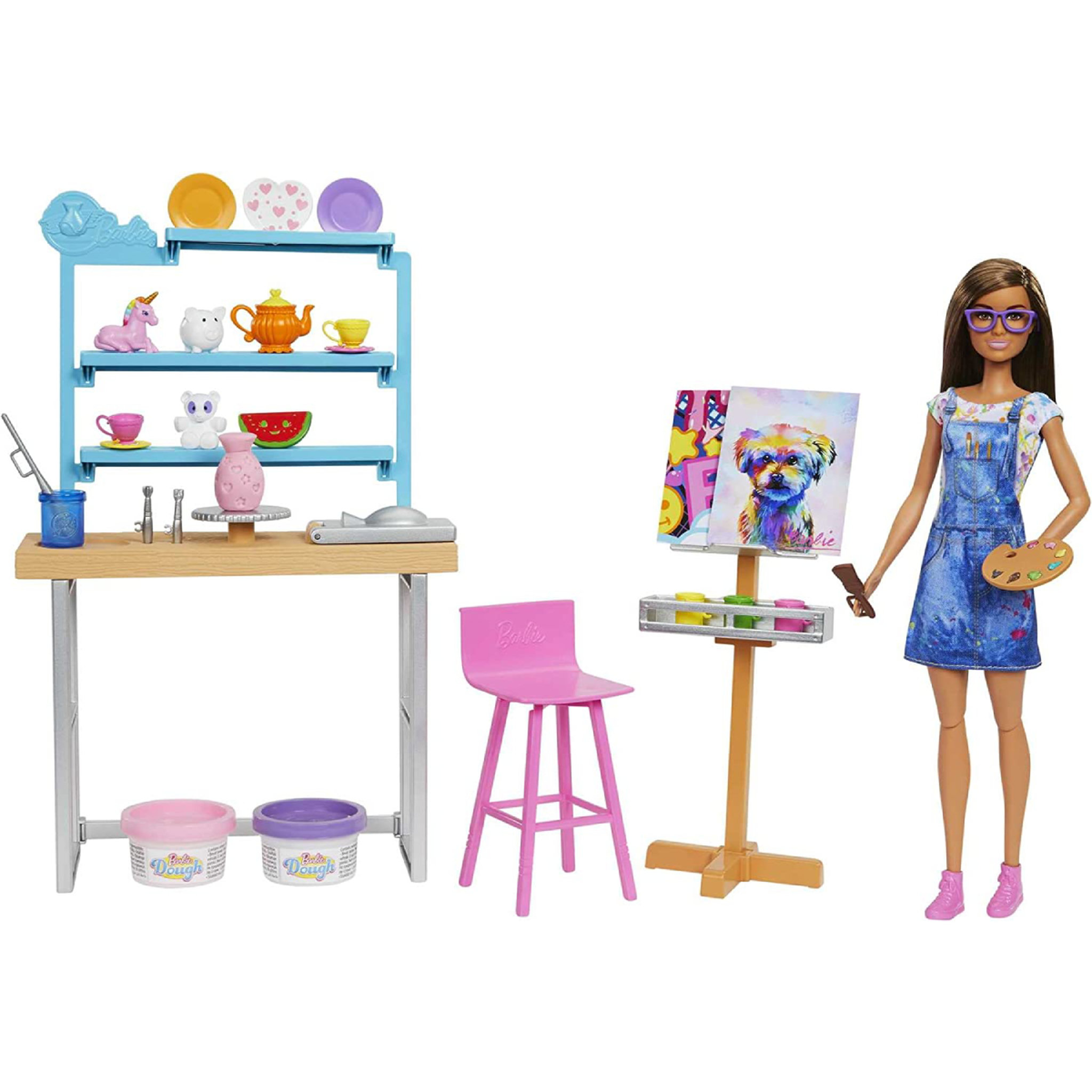 Voir la diapositive 2 : MATTEL Coffret poupée Barbie artistique + Accessoires