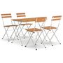 Voir la diapositive 2 : VIDAXL Ensemble de bistro pliable 5 pcs Bois d'acacia solide et acier
