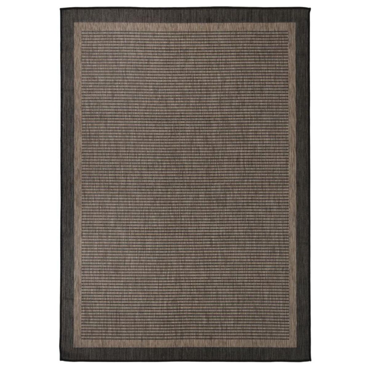 VIDAXL Tapis a tissage plat d'exterieur 140x200 cm Marron fonce