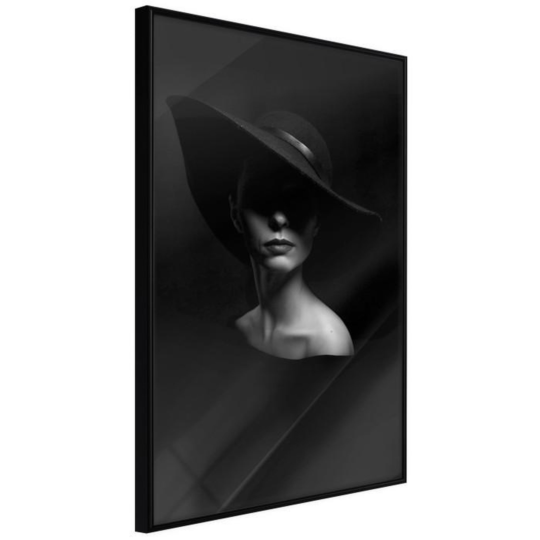 Paris Prix Affiche Murale Encadrée  Woman in a Hat. Coloris disponibles : Jaune, Noir