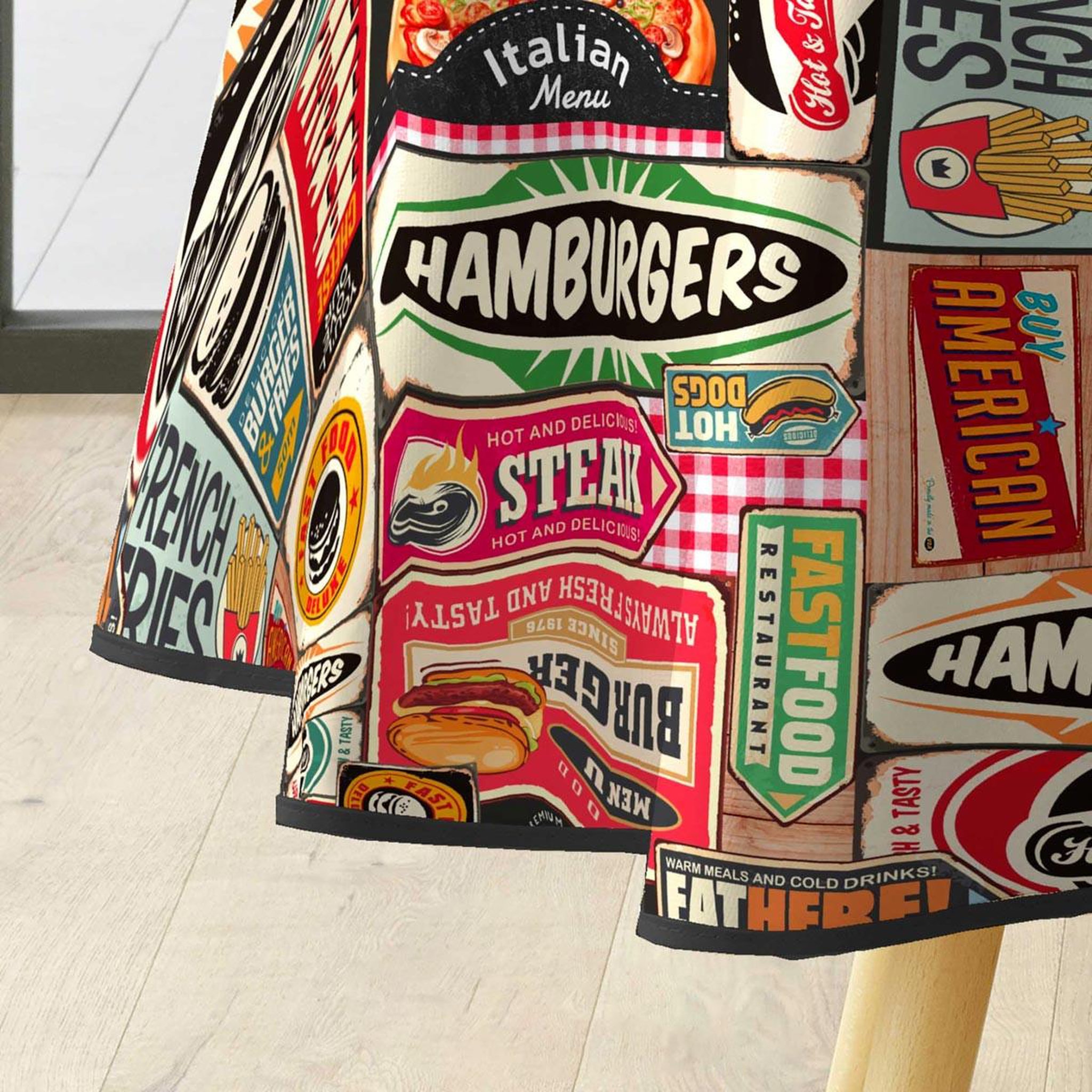 Voir la diapositive 2 : Douceur d'Intérieur Nappe toile cirée ronde  americano  160cm multicolore