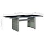 Voir la diapositive 6 : VIDAXL Table de jardin Gris clair Resine tressee et verre trempe