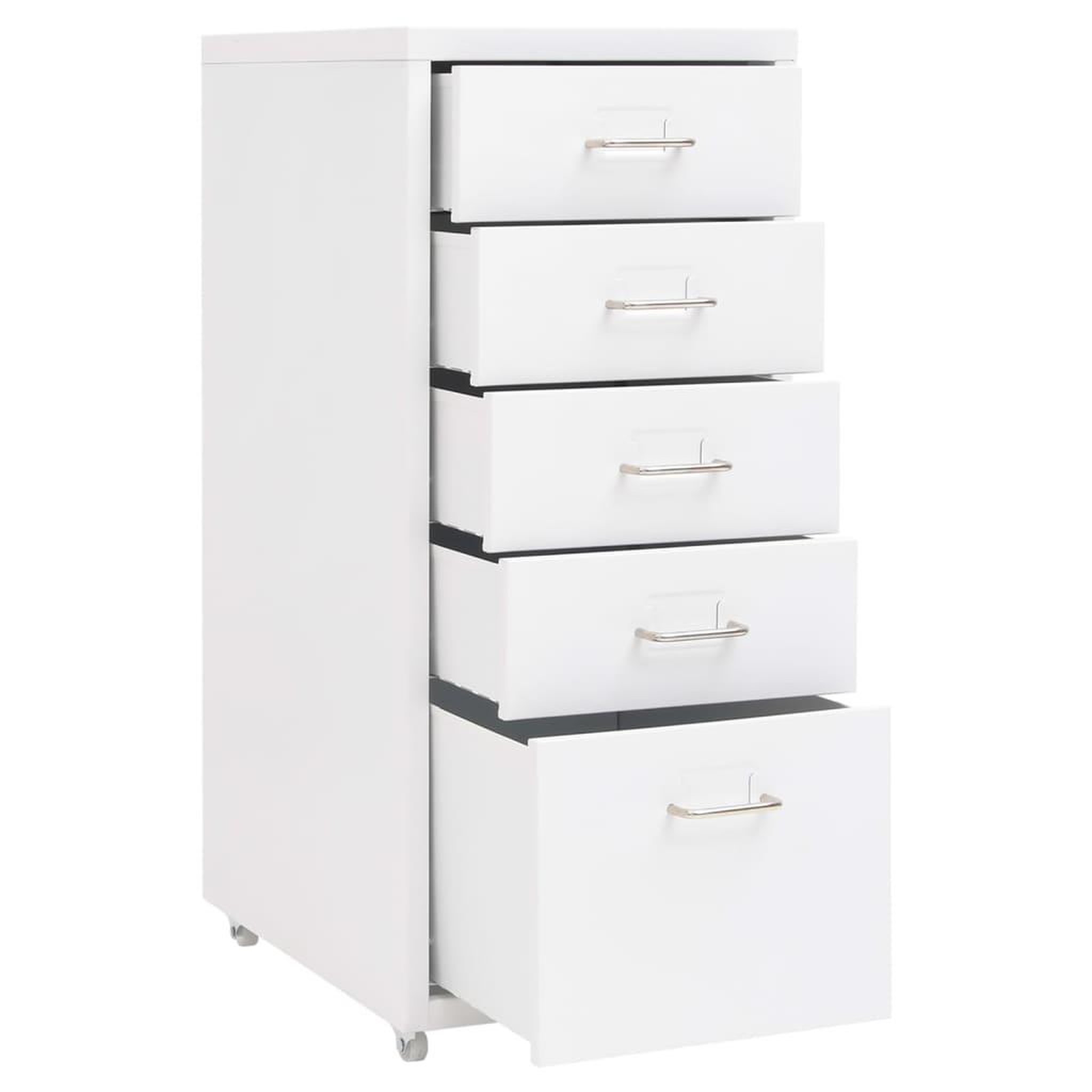 Voir la diapositive 5 : VIDAXL Classeur mobile Blanc 28x41x69 cm Metal
