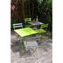 GARDENSTAR Table de jardin pliante 60x60cm acier vert POP