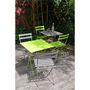 Voir la diapositive 4 : GARDENSTAR Table de jardin pliante 60x60cm acier vert POP