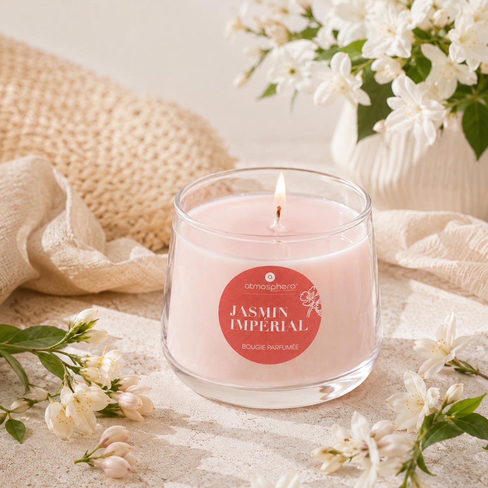 Voir la diapositive 3 : ATMOSPHERA Bougie parfumée en verre  izor  110g jasmin