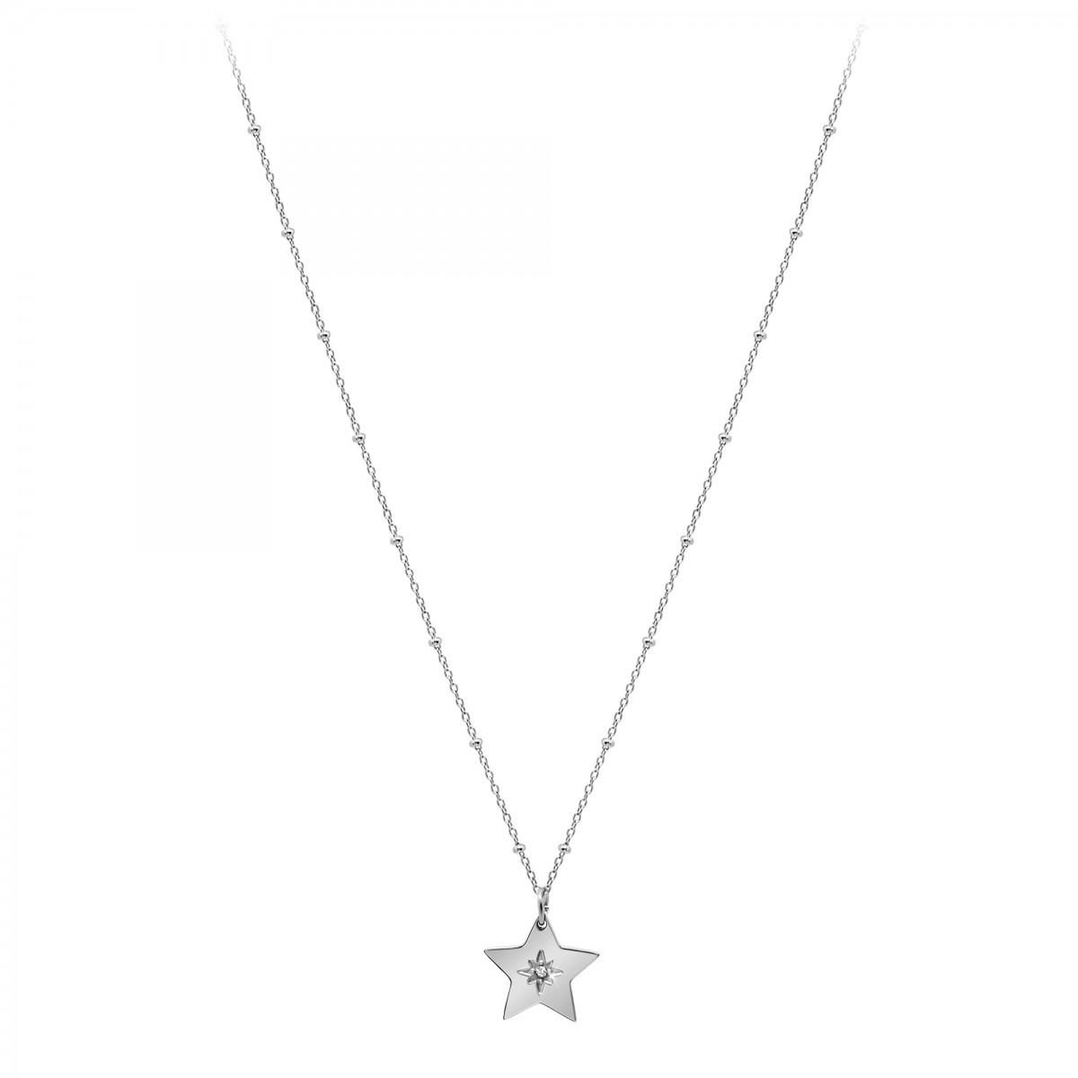 SC CRYSTAL Collier étoile par SC Crystal orné d'un véritable diamant blanc