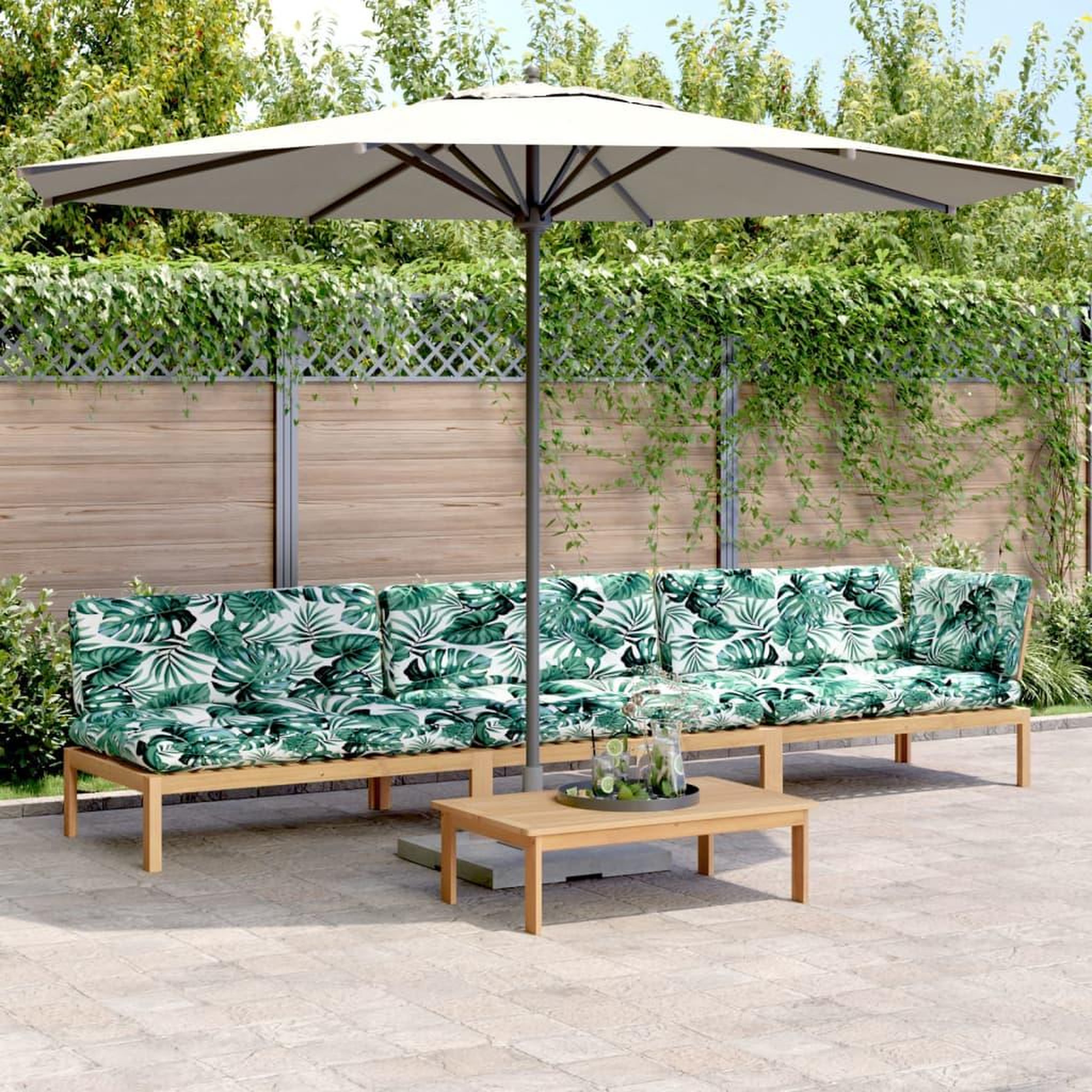 VIDAXL Salon palette de jardin avec coussins 4pcs bois d'acacia massif