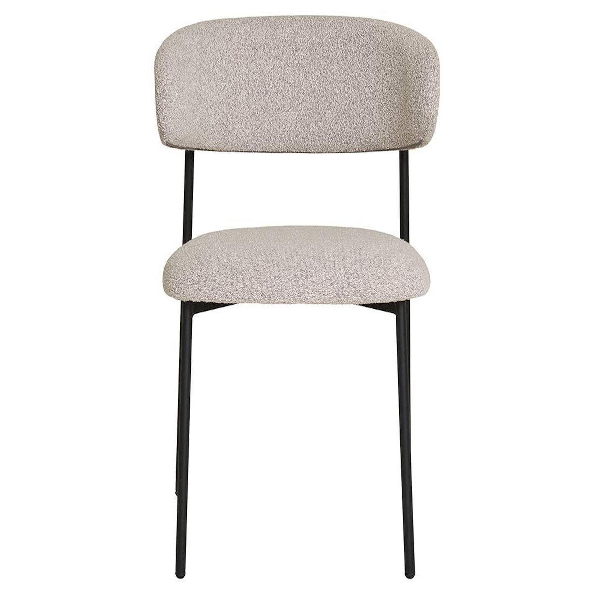 LISA DESIGN Erica - lot de 2 chaises en tissu bouclette - pieds en acier