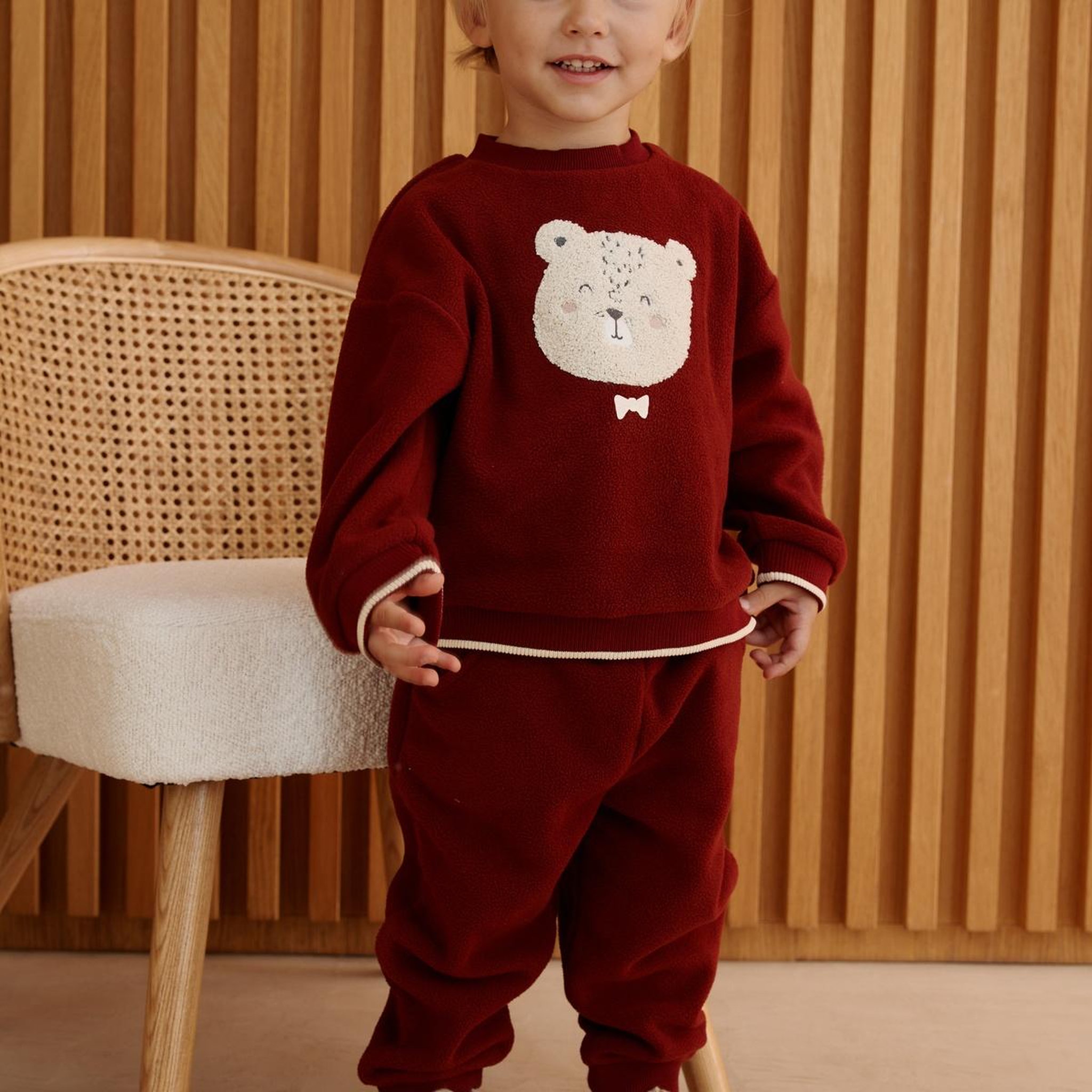Voir la diapositive 6 : PETIT BEGUIN Ensemble bébé sweat et pantalon en polaire pistache