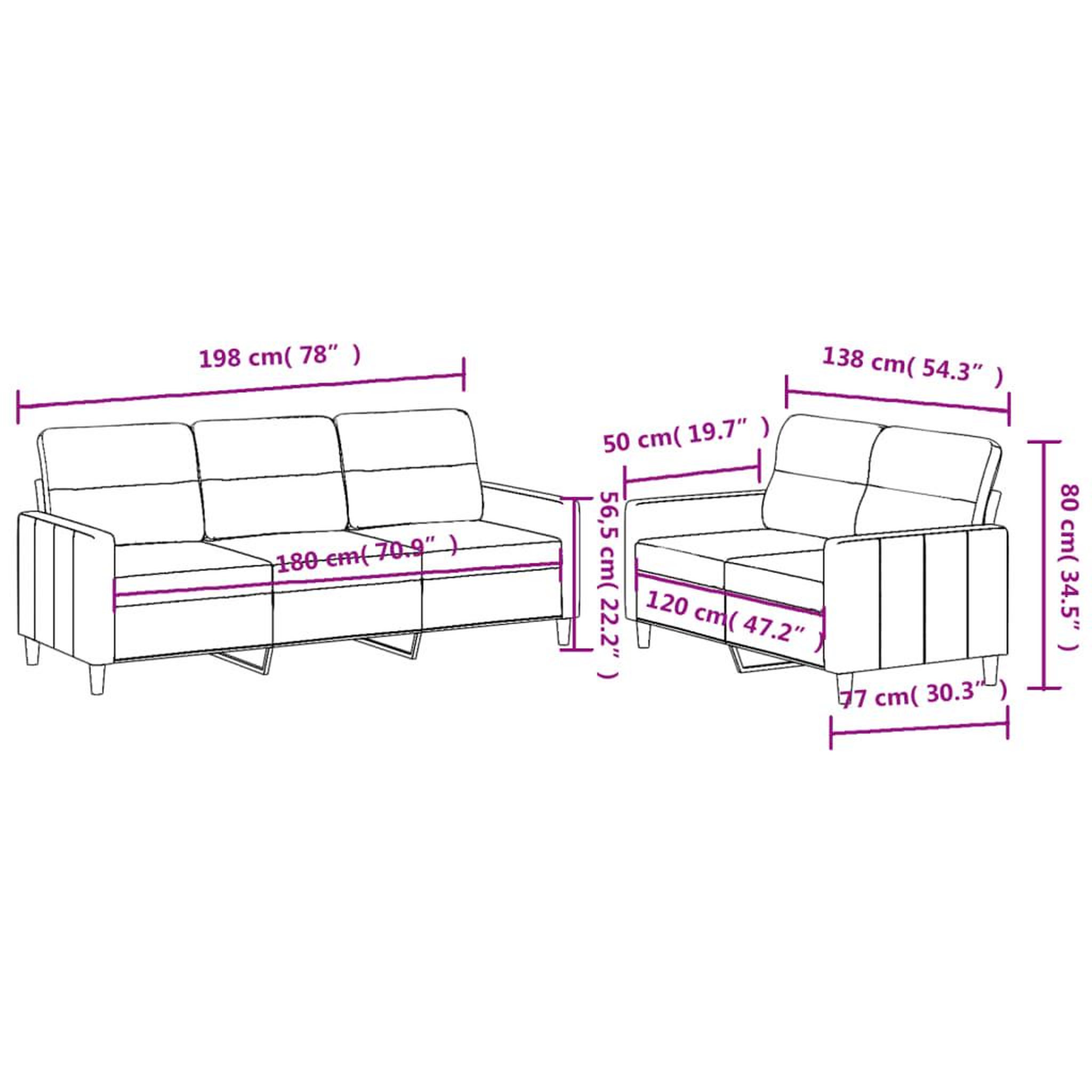 Voir la diapositive 6 : VIDAXL Ensemble de canapes 2 pcs avec coussins Gris fonce Tissu