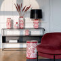 Voir la diapositive 4 : Paris Prix Pot Flasque en Porcelaine  Moriko  22cm Rouge & Blanc