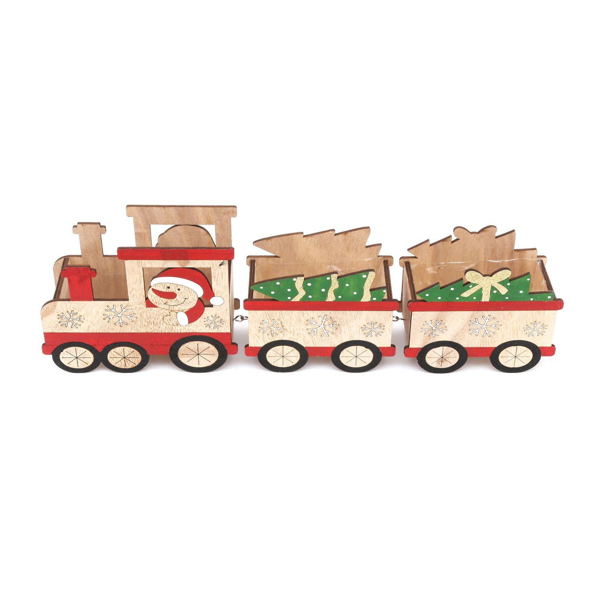 TOILINUX Décoration de noël - petit train - bois