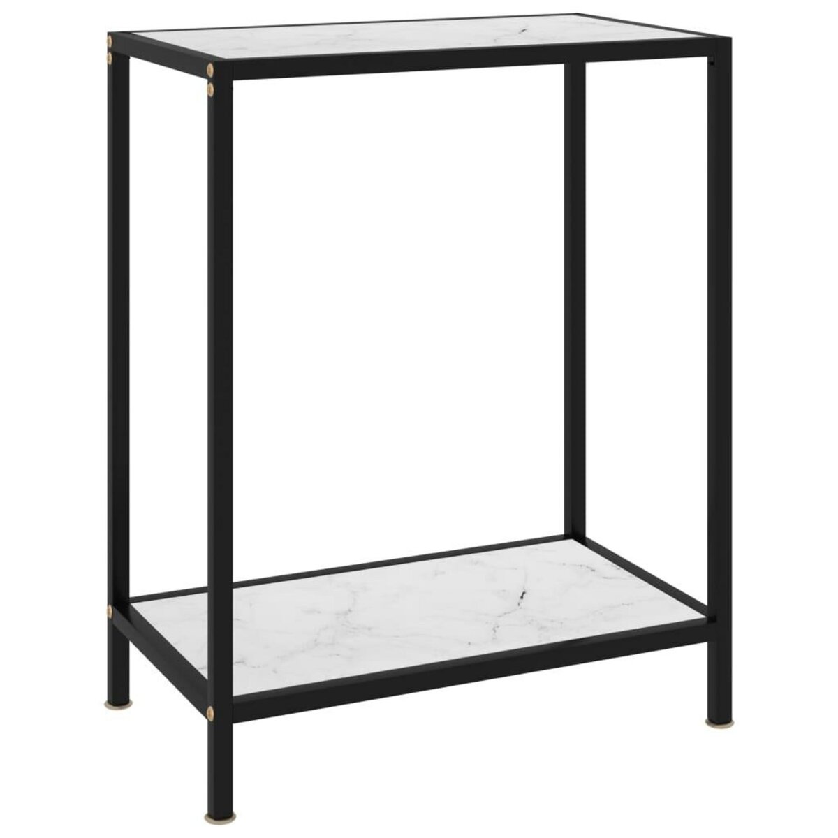 VIDAXL Table console Blanc 60x35x75 cm Verre trempe