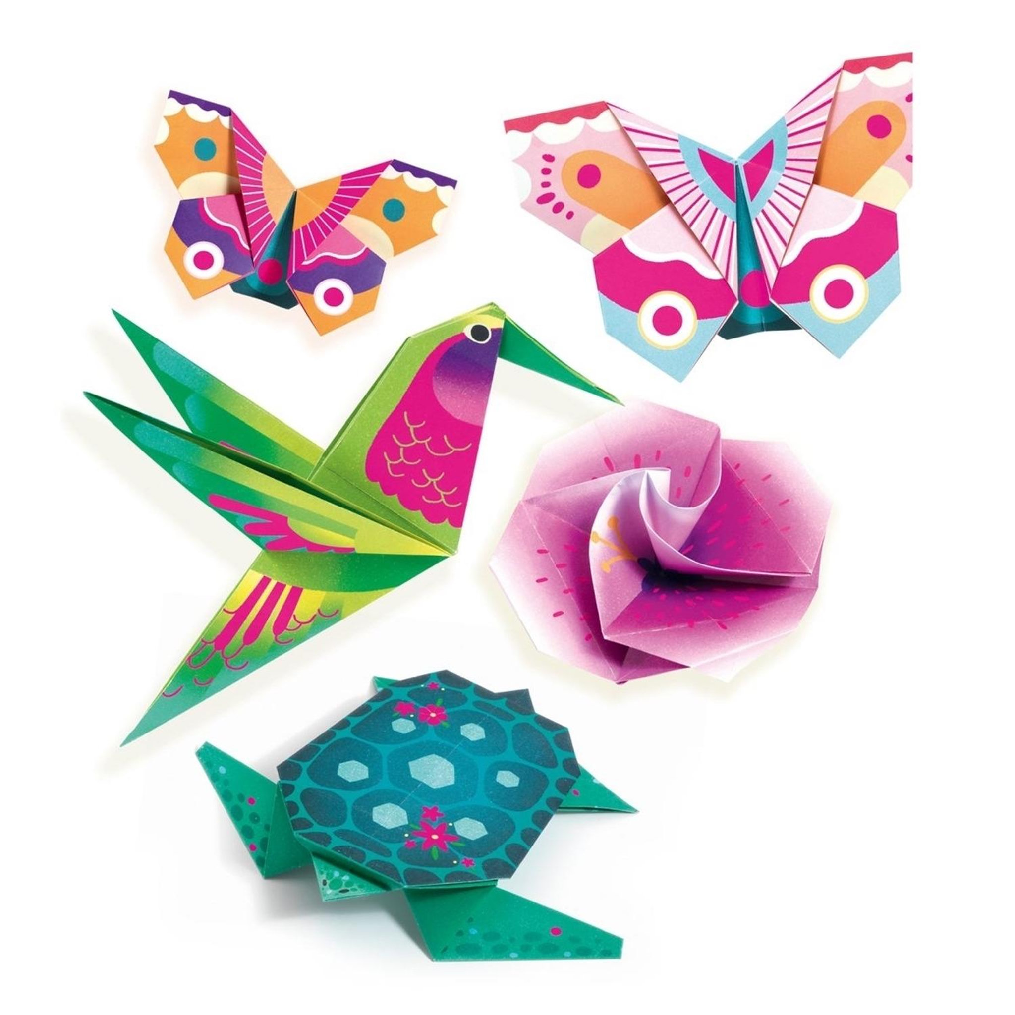 Voir la diapositive 4 : Djeco kit de découverte origami Tropiques