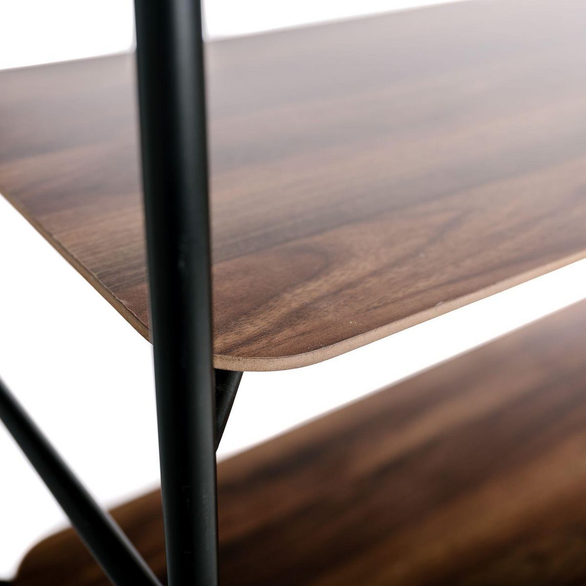 KB8 Etagère design 4 étages en MDF et Métal - Noir et Marron