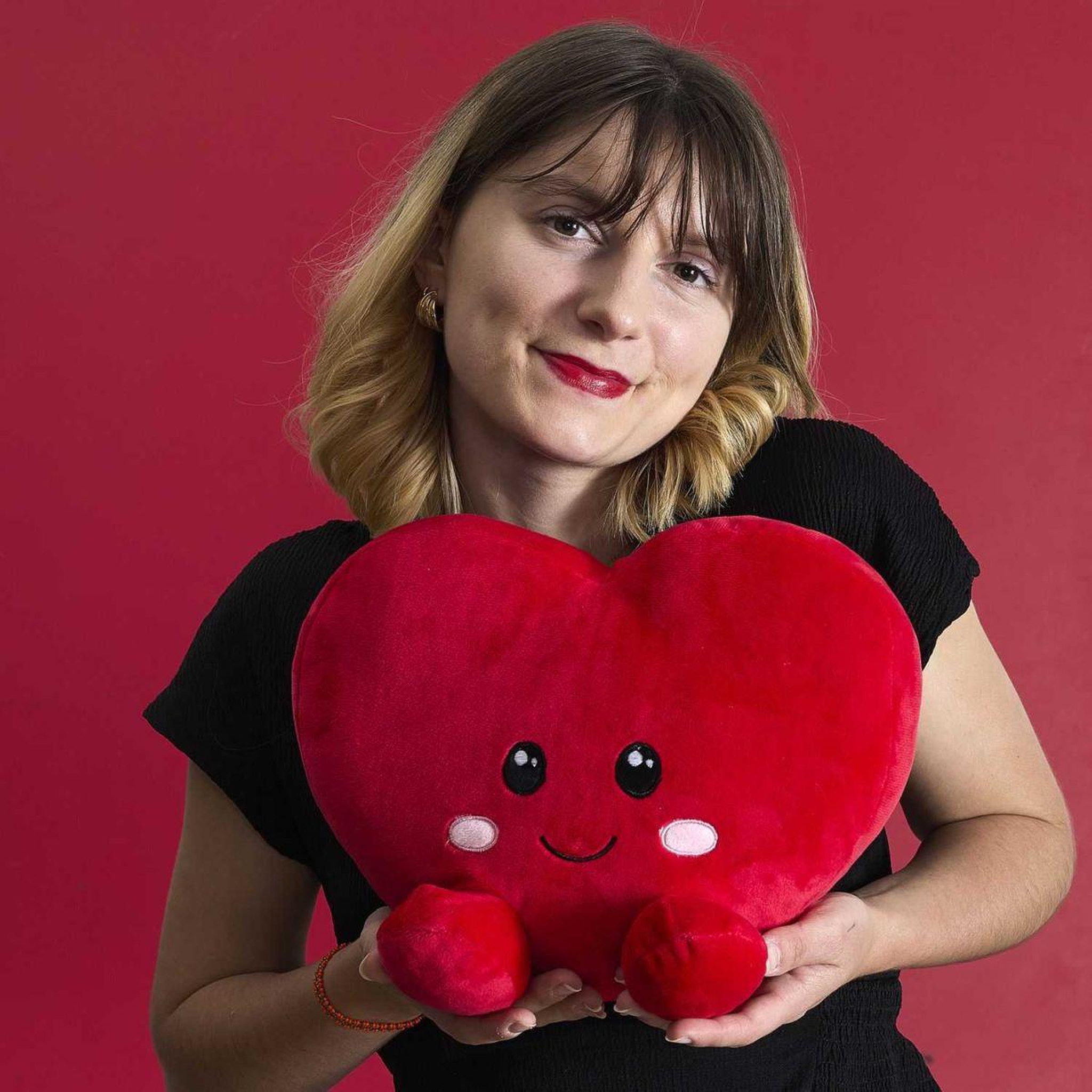 Voir la diapositive 3 : The concept Factory Peluche enfant cœur  kawaii  25cm rouge