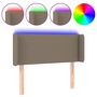 Voir la diapositive 2 : VIDAXL Tete de lit a LED Taupe 93x16x78/88 cm Tissu