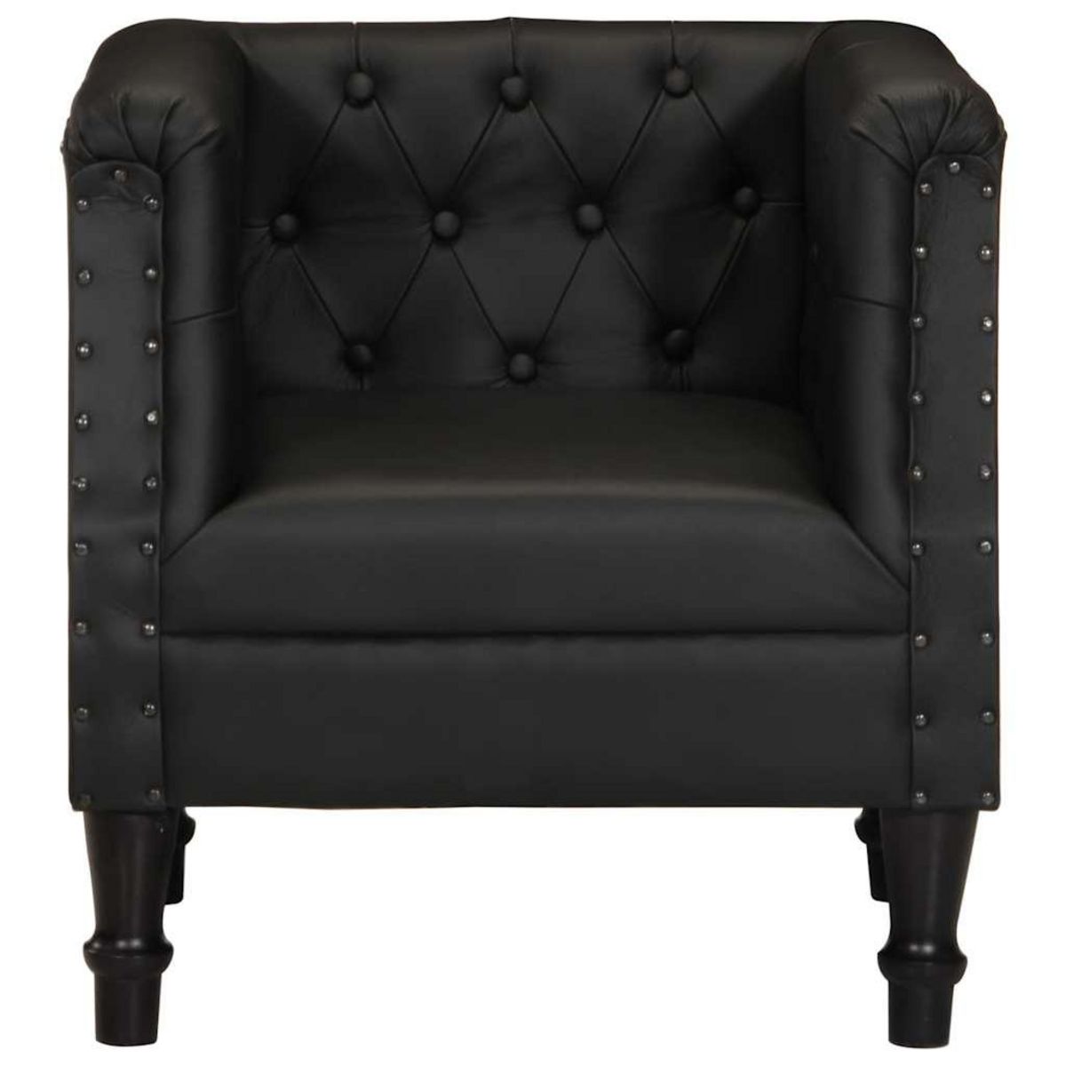 VIDAXL Fauteuil Noir Cuir veritable