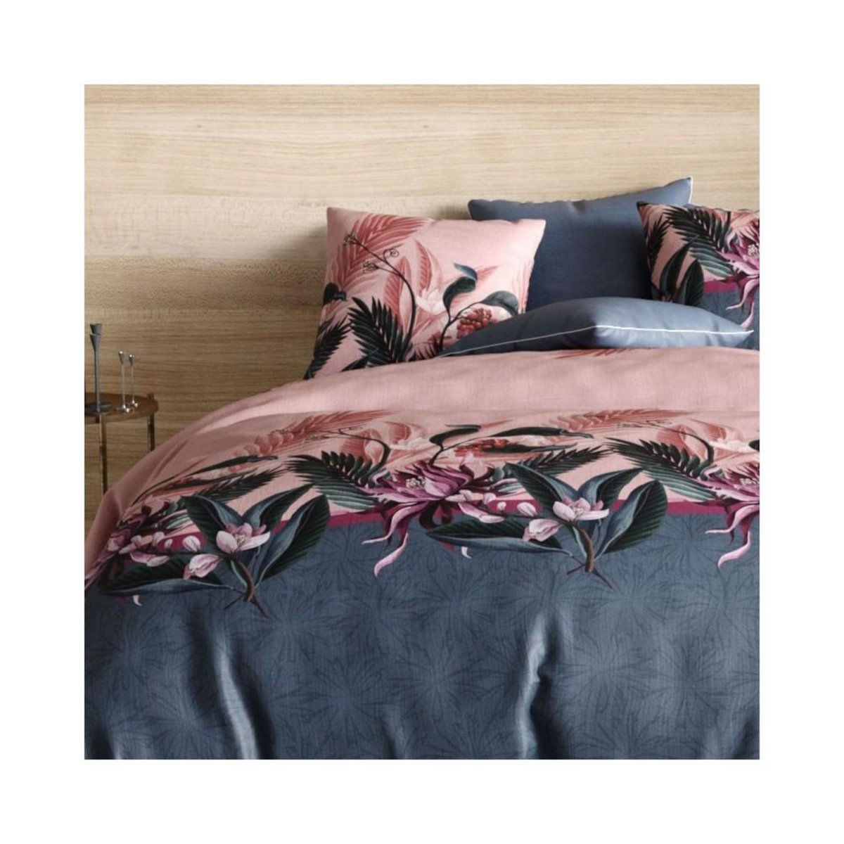 ATELIER DU COTON Housse de couette 240x220 FLORA + 2 taies coton 57 fils