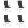 Voir la diapositive 4 : VIDAXL Coussins de chaise de jardin a dossier haut lot de 4 noir tissu