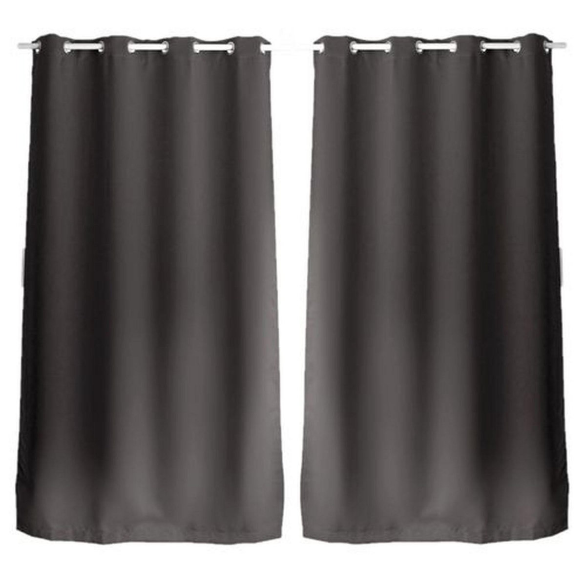 TOILINUX Lot de 2 Rideaux uni avec œillets