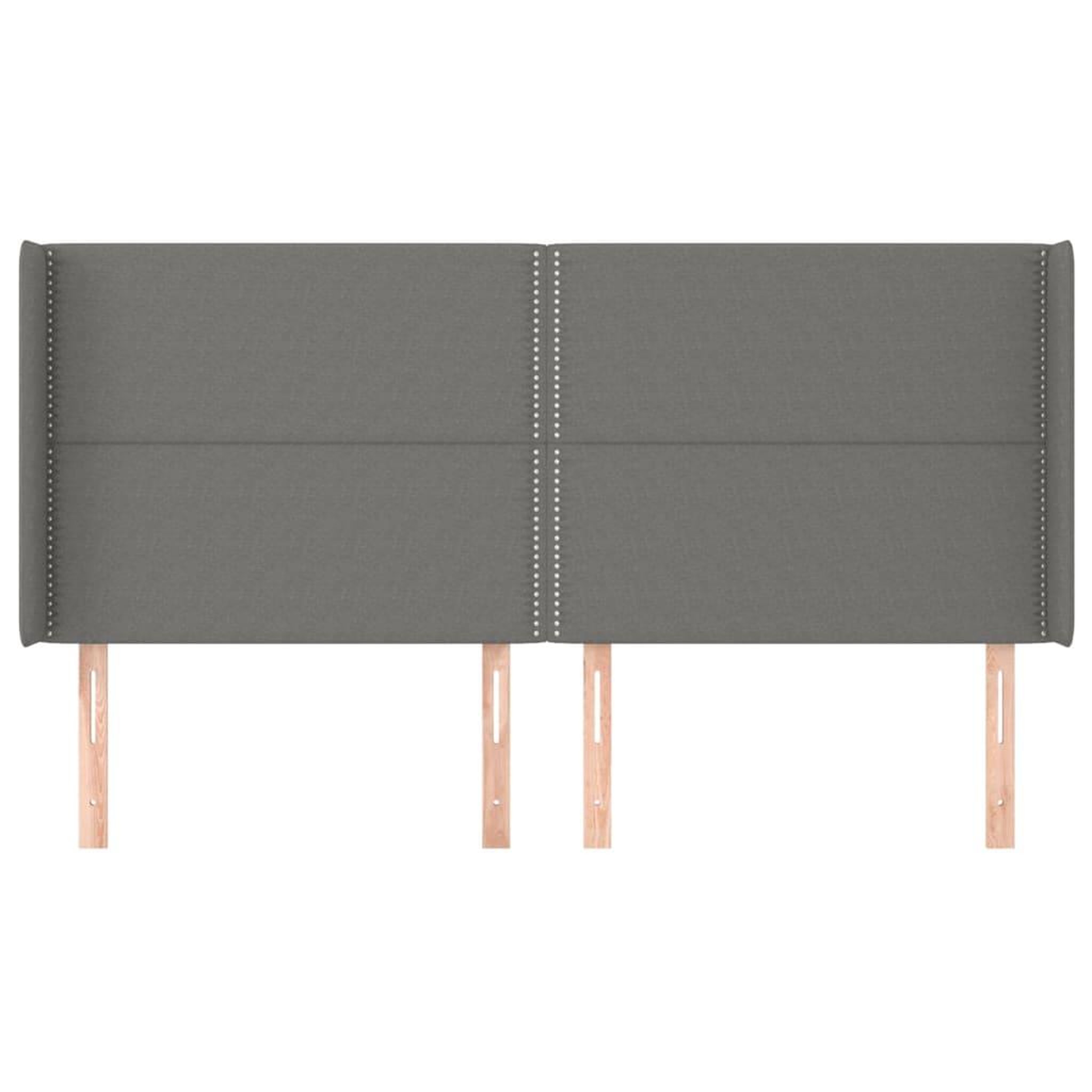 Voir la diapositive 3 : VIDAXL Tete de lit avec oreilles Gris fonce 183x16x118/128 cm Tissu