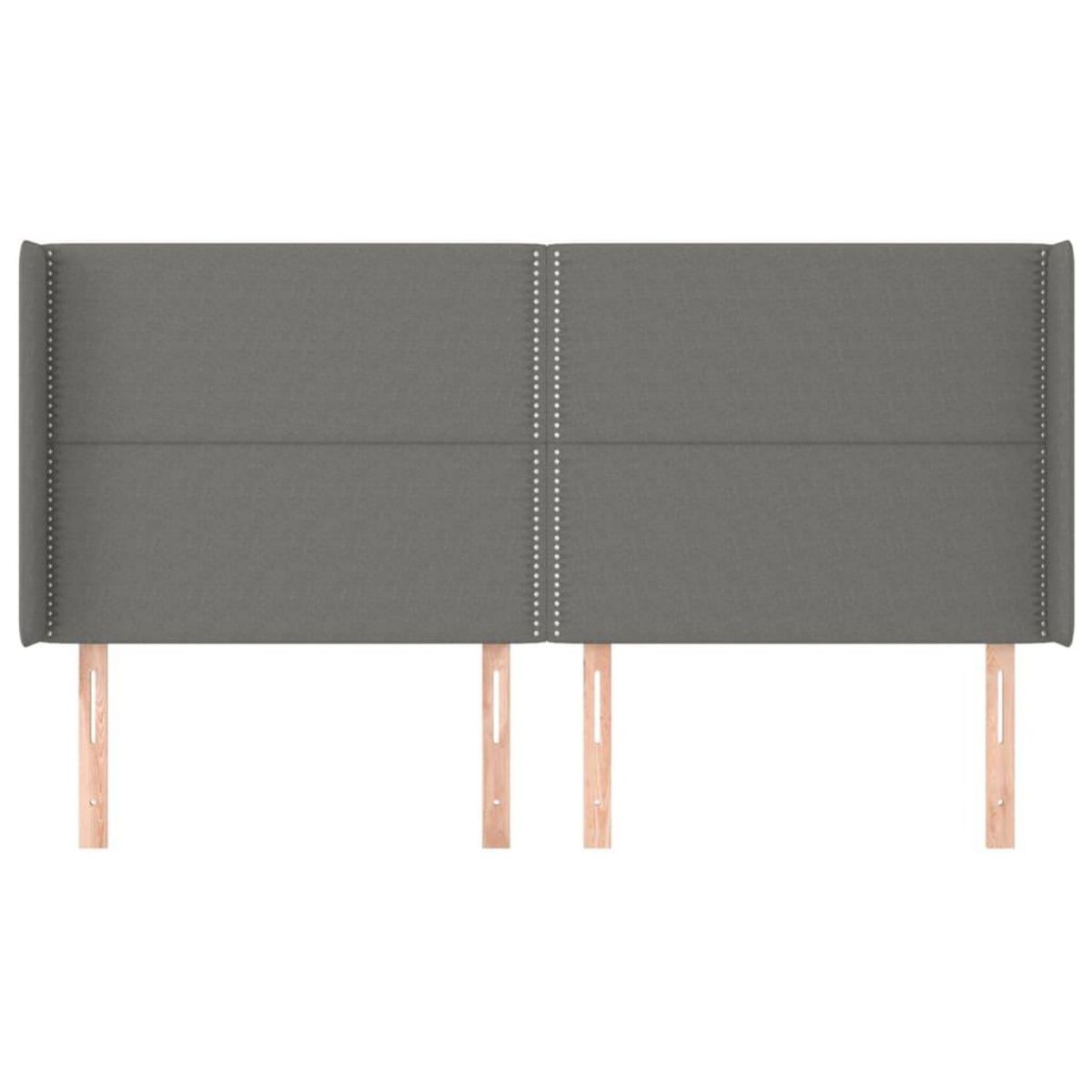 VIDAXL Tete de lit avec oreilles Gris fonce 183x16x118/128 cm Tissu