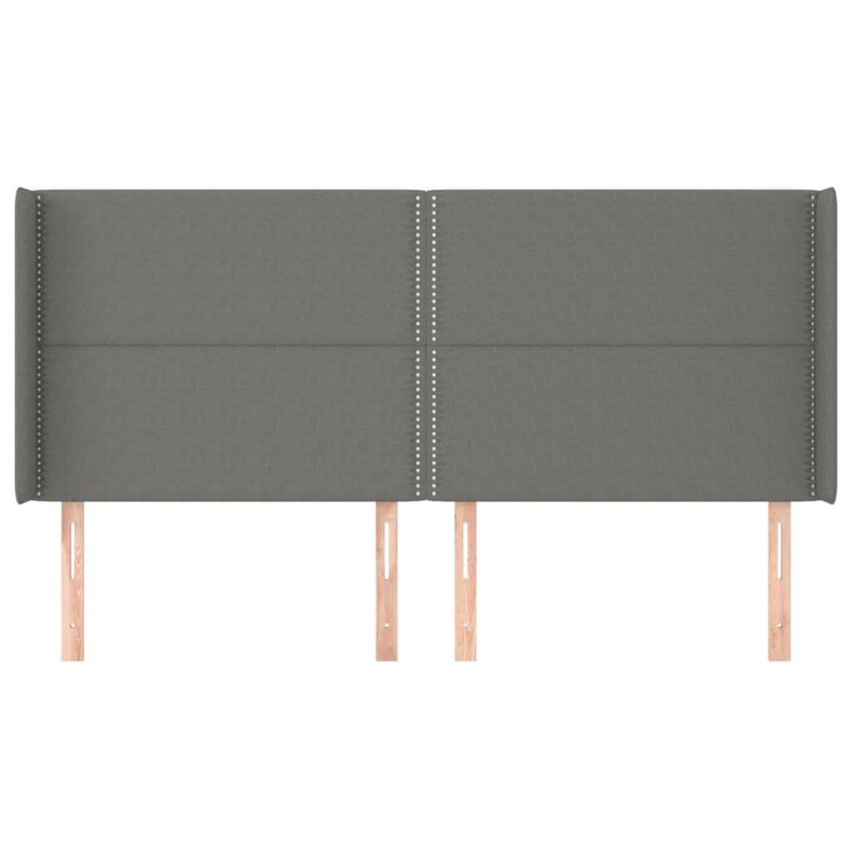 VIDAXL Tete de lit avec oreilles Gris fonce 183x16x118/128 cm Tissu