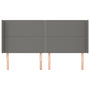 Voir la diapositive 3 : VIDAXL Tete de lit avec oreilles Gris fonce 183x16x118/128 cm Tissu