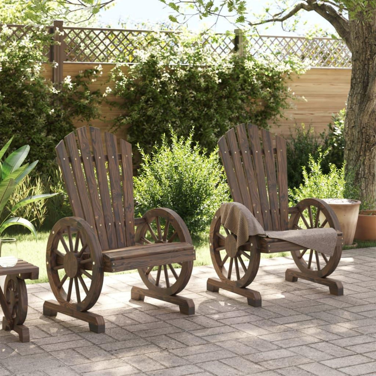 VIDAXL Chaises de jardin Adirondack lot de 2 bois de sapin massif