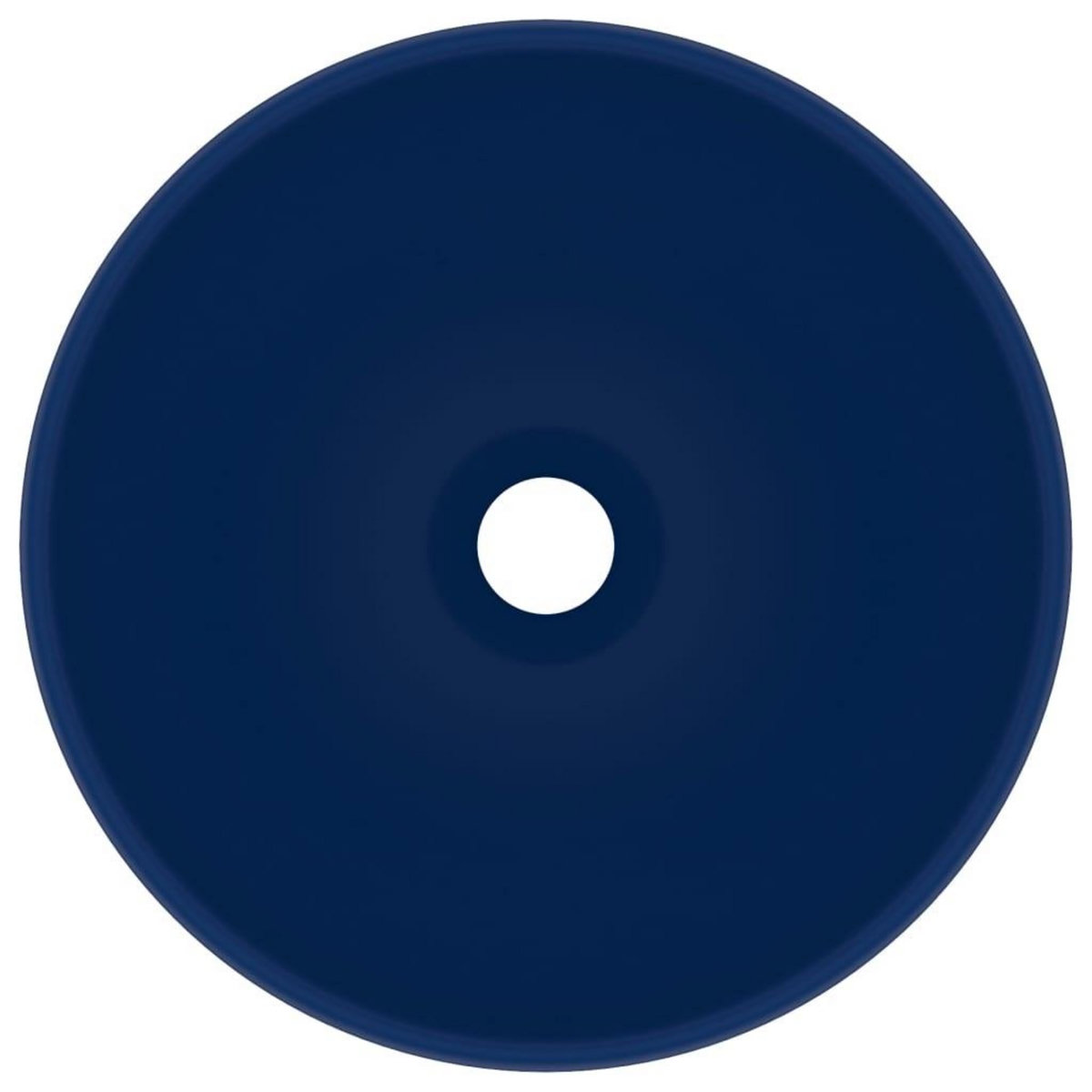 VIDAXL Lavabo rond de luxe de salle Bleu fonce mat 32,5x14cm Ceramique