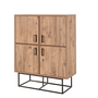 Voir la diapositive 1 : CONCEPT USINE Buffet industriel en bois et métal - 4 portes - 8 rangements BRESOV