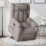 VIDAXL Fauteuil inclinable de massage Taupe Tissu