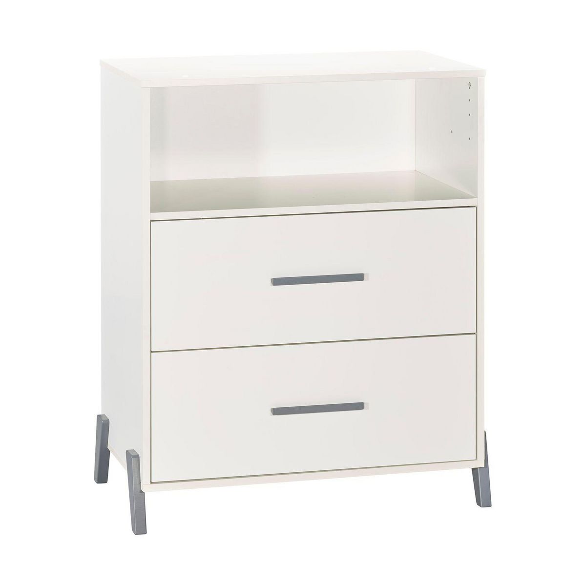 BABY PRICE Commode 2 Tiroirs et 1 Niche - JOY GRIS