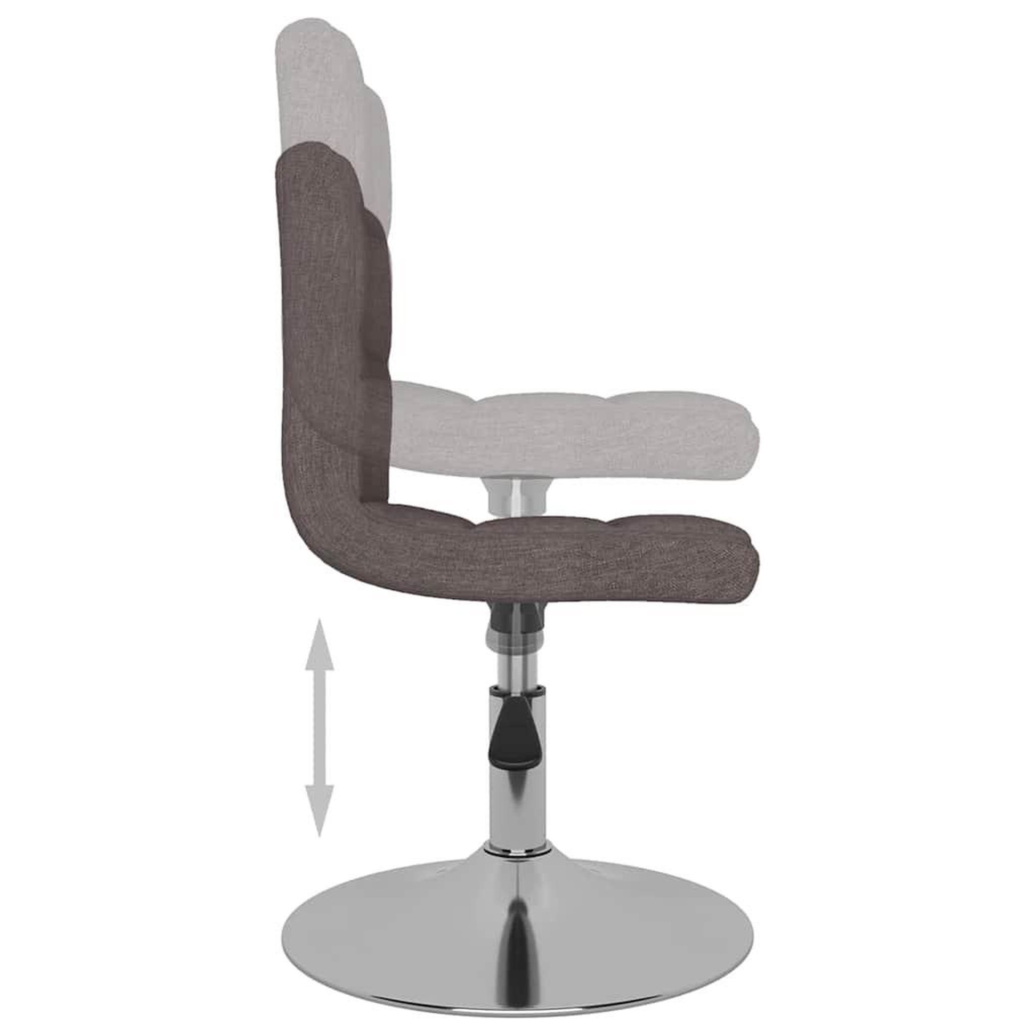Voir la diapositive 4 : VIDAXL Chaises pivotantes a manger lot de 4 taupe tissu