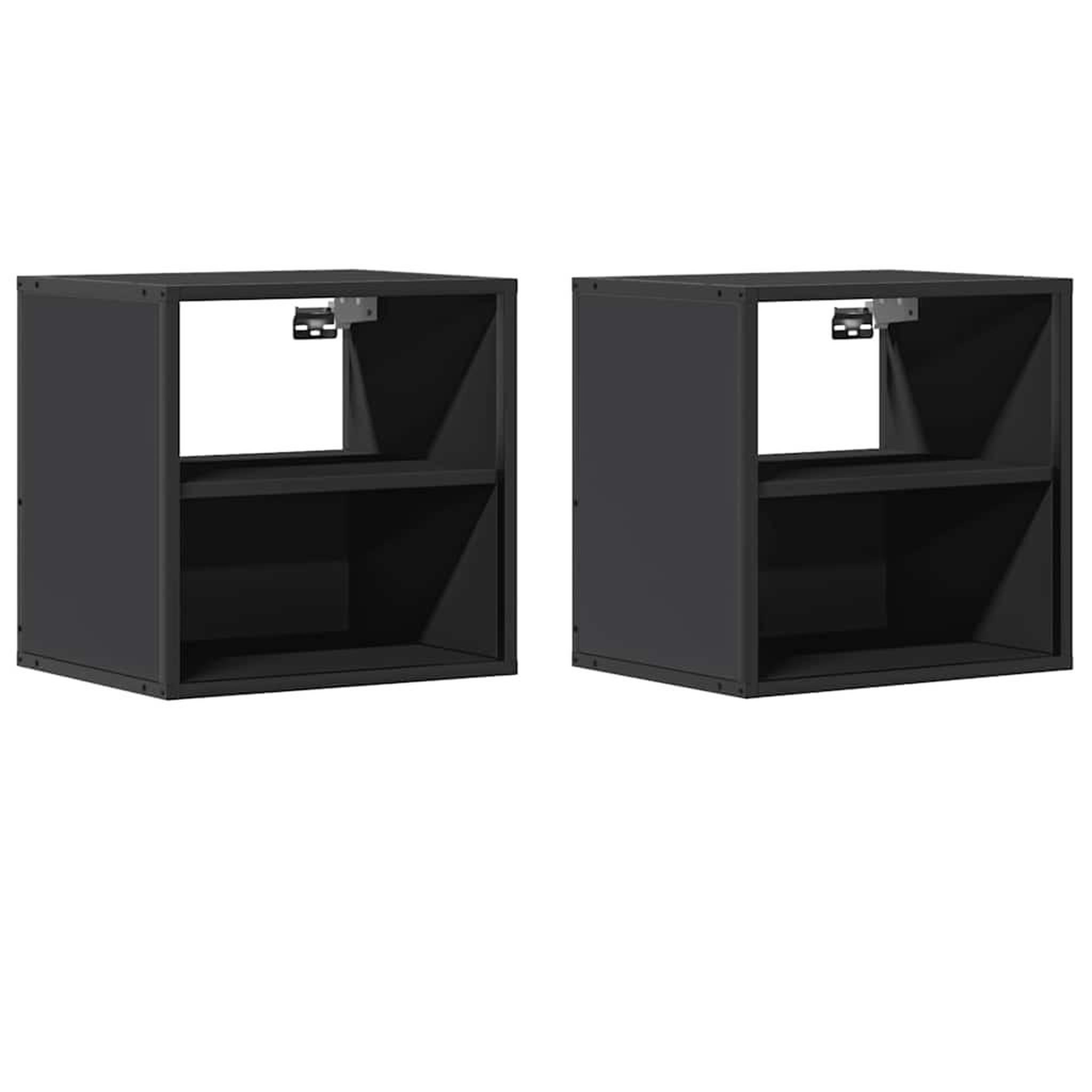 Voir la diapositive 2 : VIDAXL Tables de chevet murales 2 pcs noir 40x31x39,5 cm