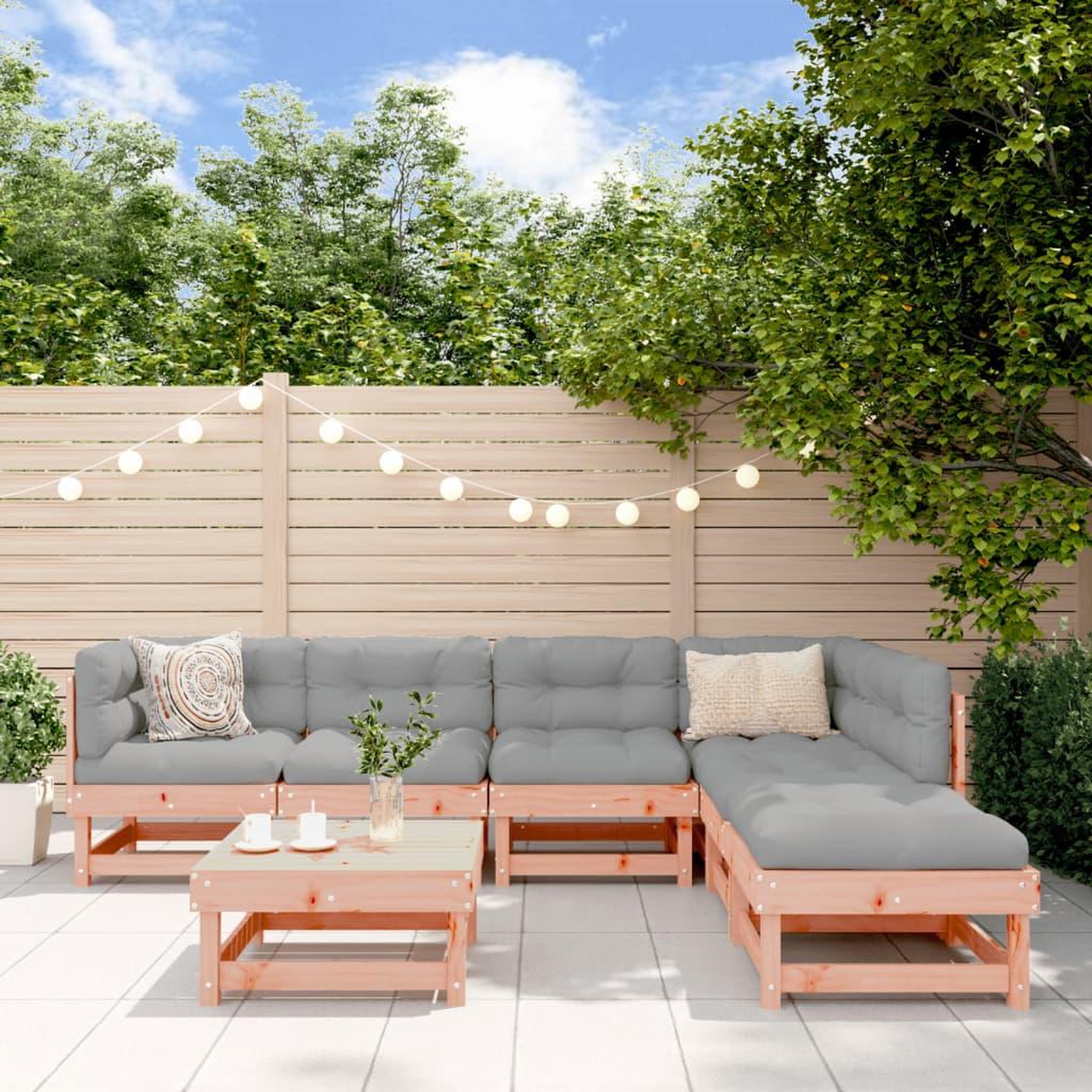 VIDAXL Salon de jardin 7 pcs bois massif douglas