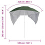 Voir la diapositive 6 : VIDAXL Parasol de plage avec parois laterales vert 215 cm