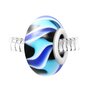 SC CRYSTAL Charm perle verre bleu décoré main et acier par SC Crystal